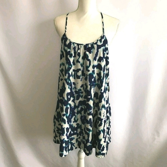Pearle 88 Blue/White Pattern Halter Dress.NWT - Picture 1 of 8